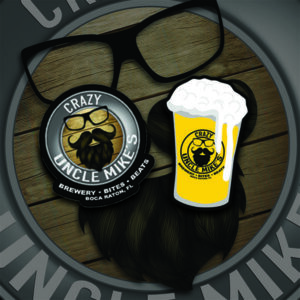crazy uncle mikes logo and beer glass stickers